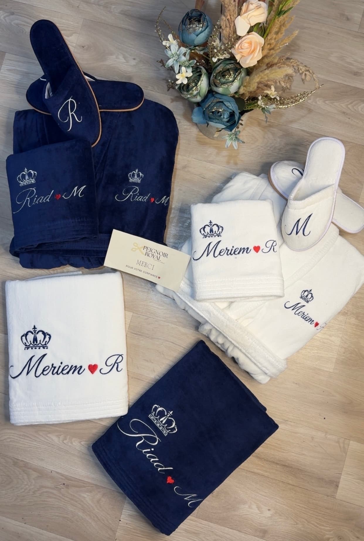 Peignoir brodé élégant