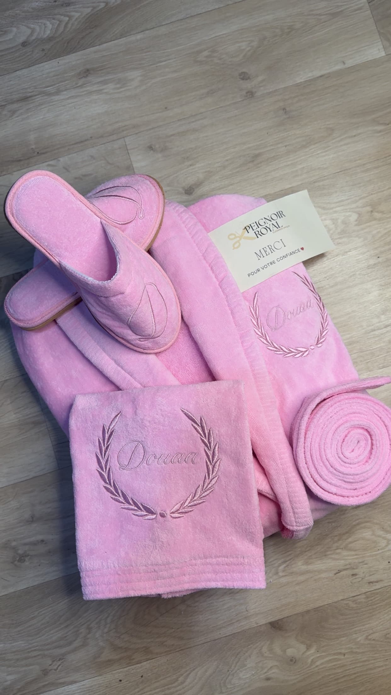 Set peignoir rose Douaa